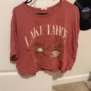 Ardene Rust Lake Tahoe Cropped Graphic Tee